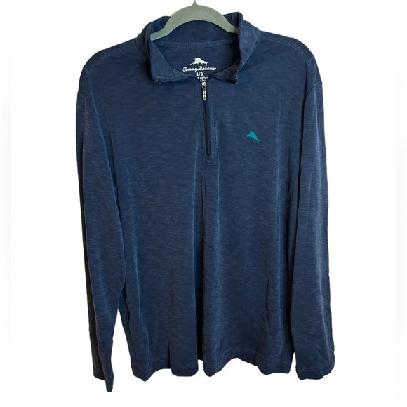 Tommy Bahama Navy Blue Quarter Zip - Picture 1 of 5